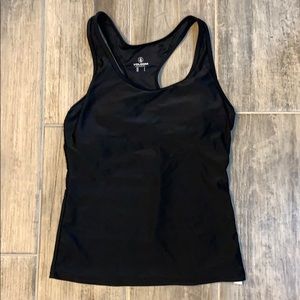 Volcom solid black swim top